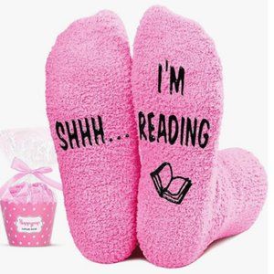NEW HAPPYPOP Silly Socks for Women, Book Lovers Gifts Book Reader Gifts